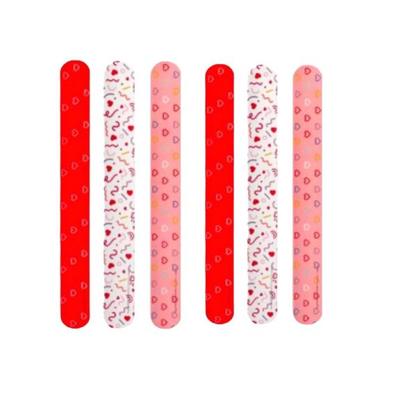 NEW Lot (6) SLAP BRACELETS Birthday Party Favors Hearts Friends Love by Spritz - Picture 1 of 5
